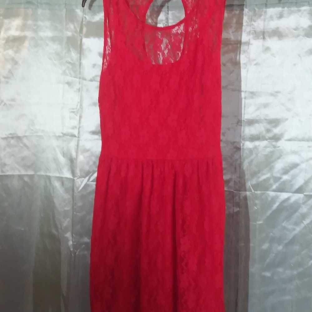 Red lace be bop short dress